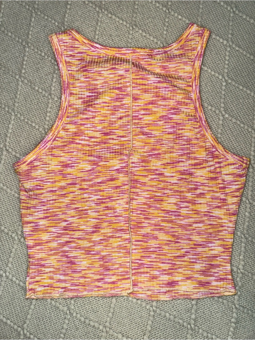Princess Polly Pink Multi Colored Ribbed Cropped Tank Size 6 - Picture 4 of 4